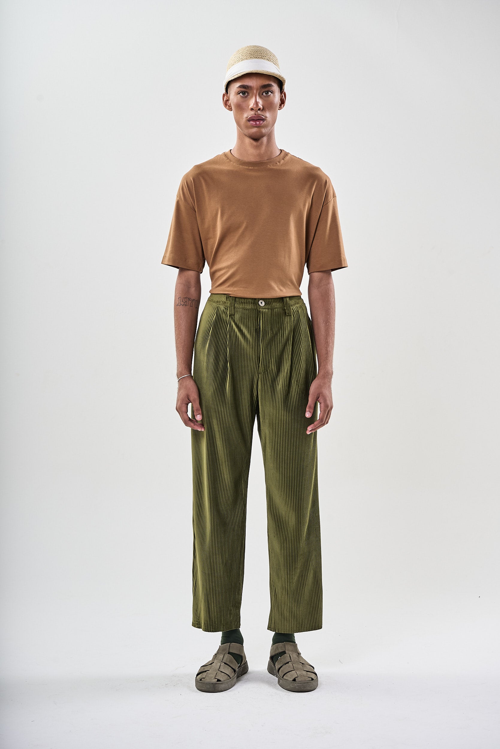 Calça Plissada Verde Shauer