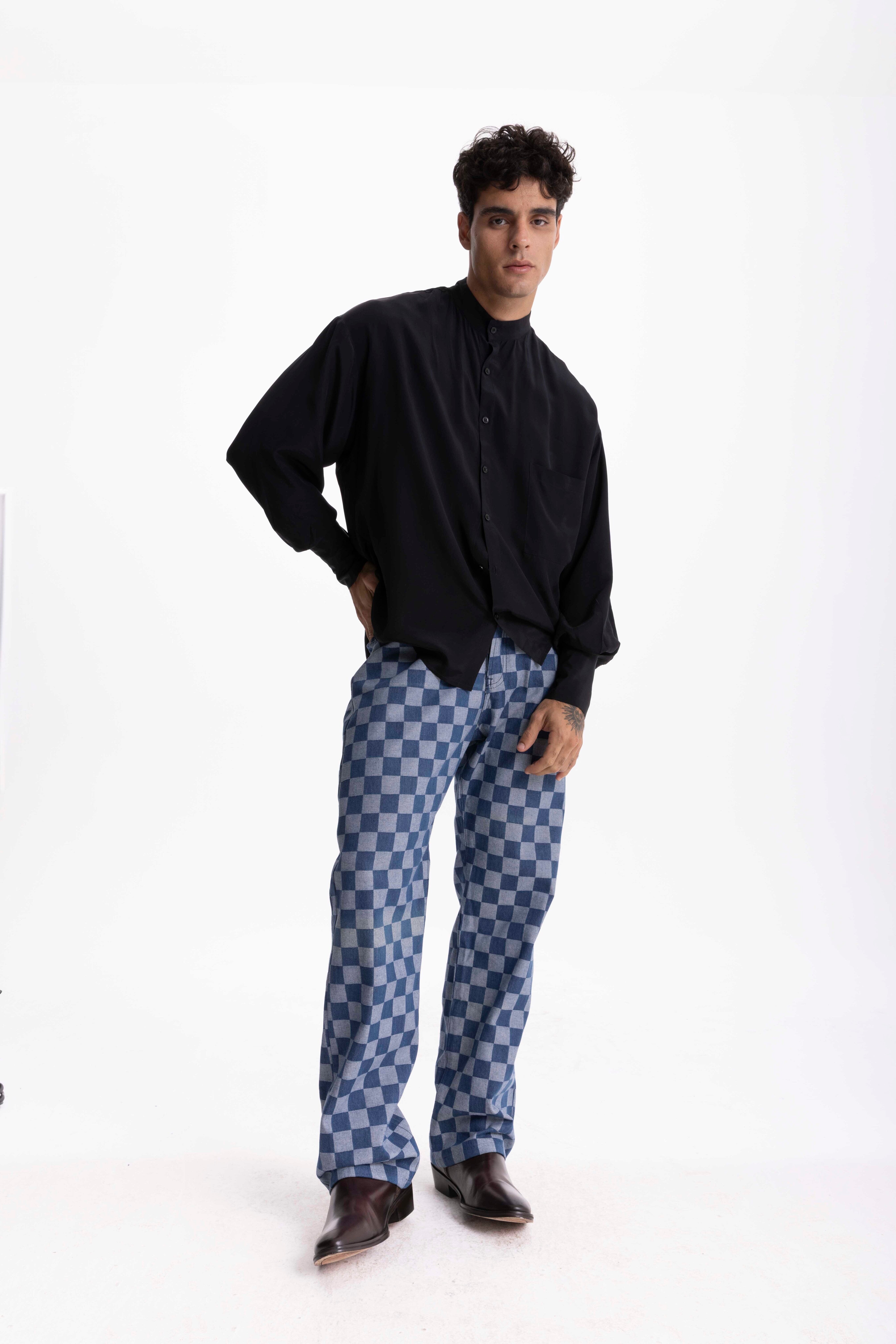 Camisa de Seda Preta Shauer