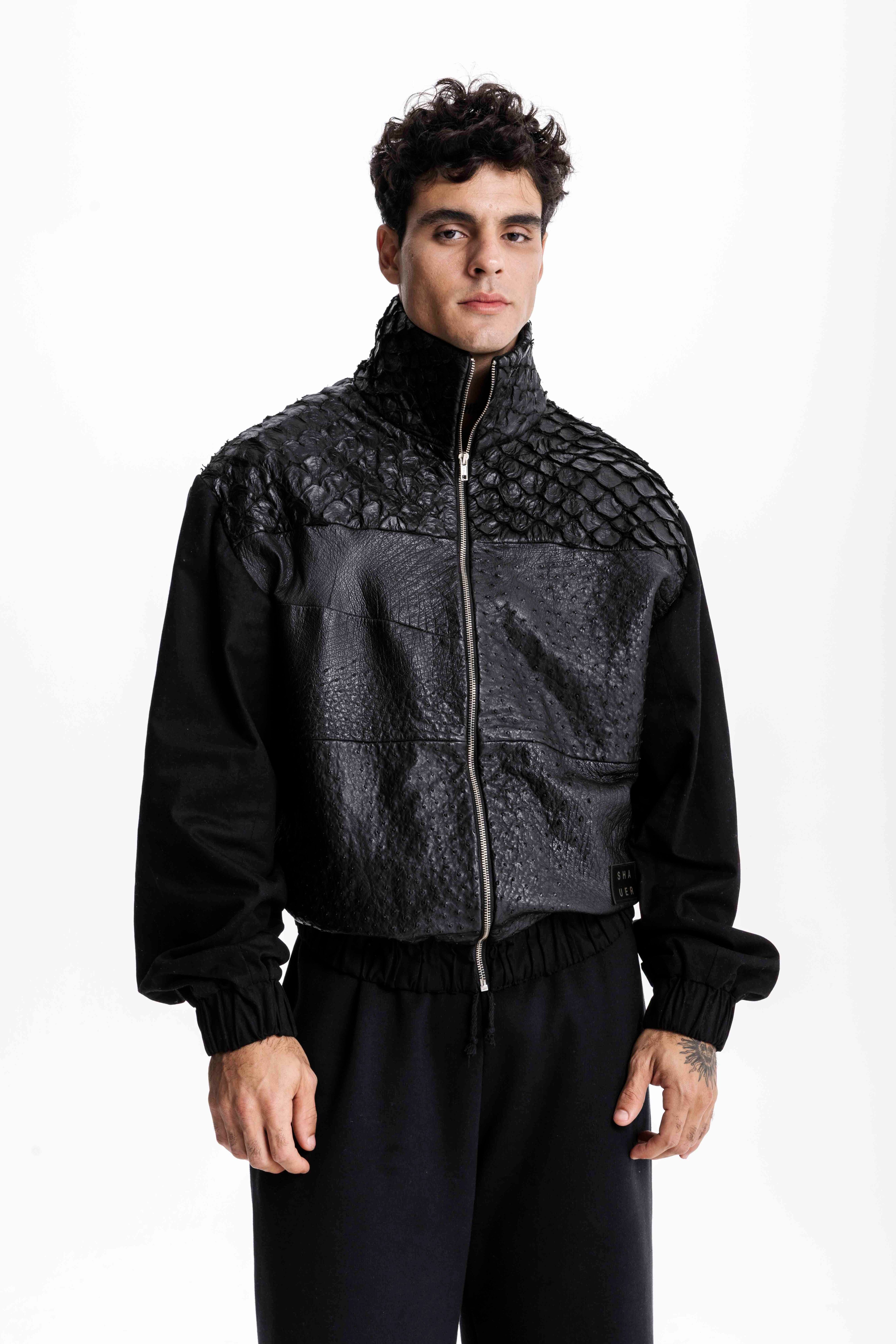 Jaqueta Couro Patchwork Shauer